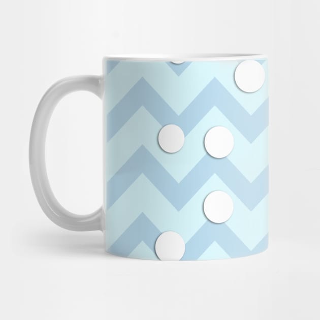 Light blue white Chevron pattern with Snowballs by PLdesign